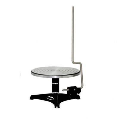 Suporte giratório metálico com base preta e topo redondo