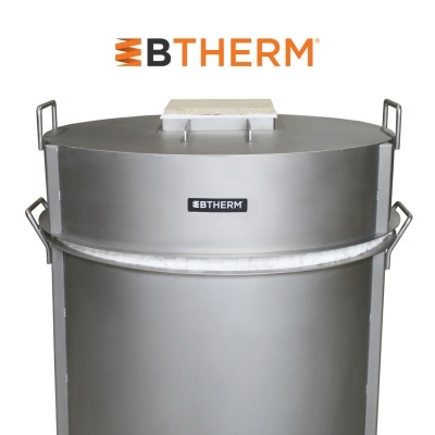 Recipiente metálico cilíndrico BTHERM com tampa e alças