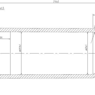 Desenho técnico de peça cilíndrica com dimensões em milímetros