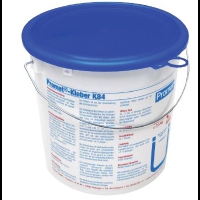 balde branco com tampa azul e rótulo detalhado