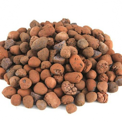 Seixo de argila expandida castanho e terracota