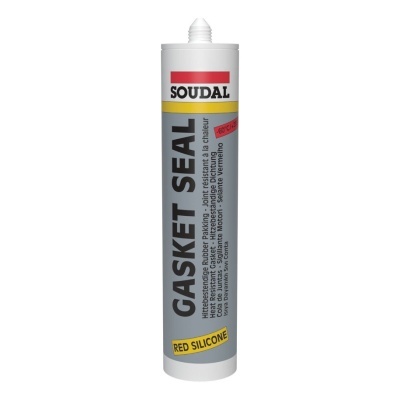 Frasco de silicone vermelho para juntas da marca Soudal