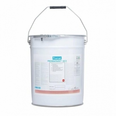 Balde metálico branco com produto Promat PROMAPAINT-SC3