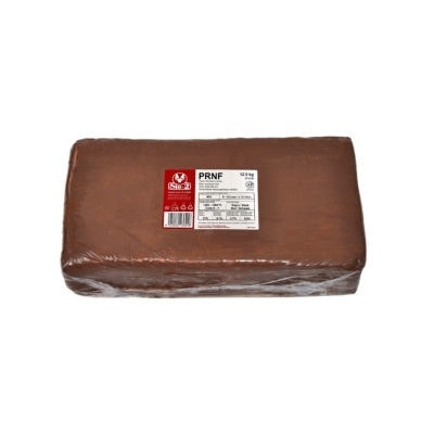 Bloco retangular embalado em plástico com etiqueta PRNF