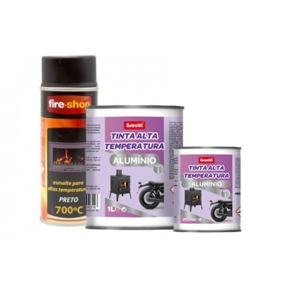 Recipientes de tinta alta temperatura Fire Shop preta e Grault alumínio em diferentes tamanhos