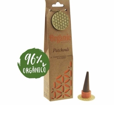 Embalagem de incensos Patchouli com suporte e cone