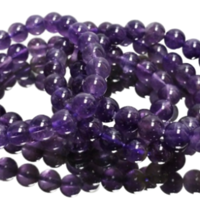 Pulseiras de contas de ametista roxa