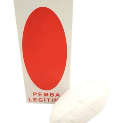 Barra branca de pemba com embalagem branca e vermelho PEMBA LEGÍTIMA