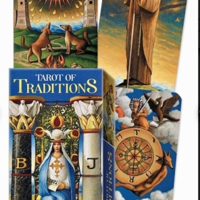 Baralho de Tarot TAROT OF TRADITIONS com várias cartas ilustradas