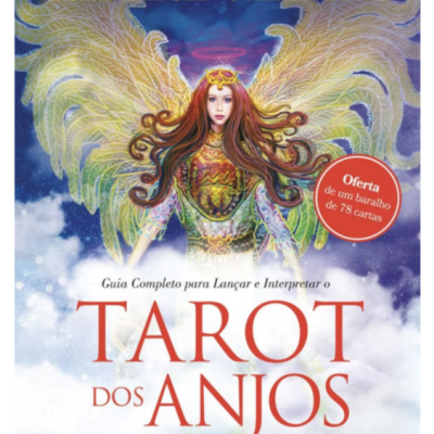 Capa de livro com ilustração de anjo e texto sobre tarot dos anjos