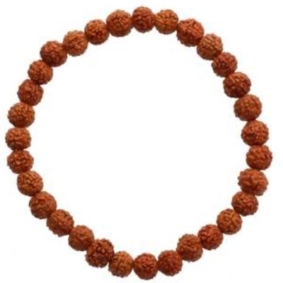 Pulseira de contas castanhas texturadas em círculo
