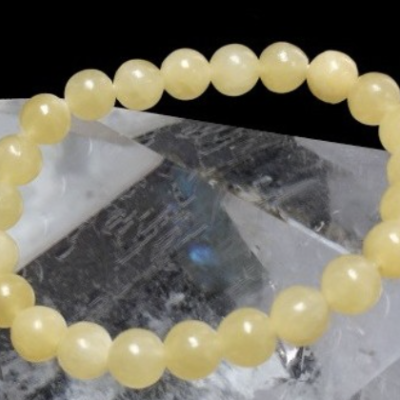 pulseira de contas amarelas em cristal facetado