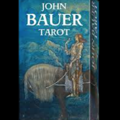 Caixa de baralho de tarot John Bauer com ilustração de cavaleiro e cavalo