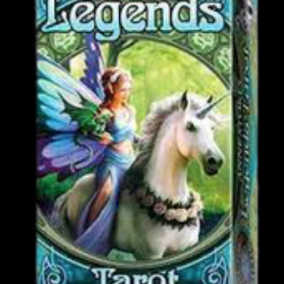 Caixa de baralho de tarot com fada e unicórnio