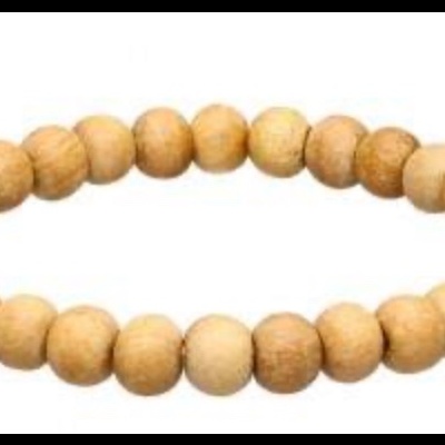 Pulseira de contas de madeira claras redondas