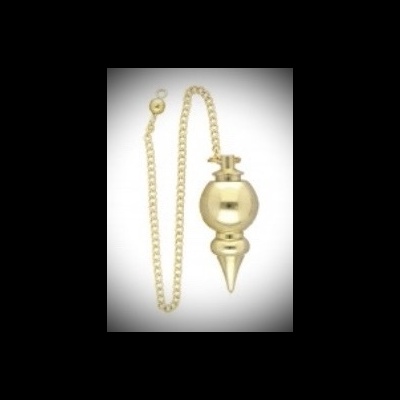 Pêndulo dourado metálico com corrente fina