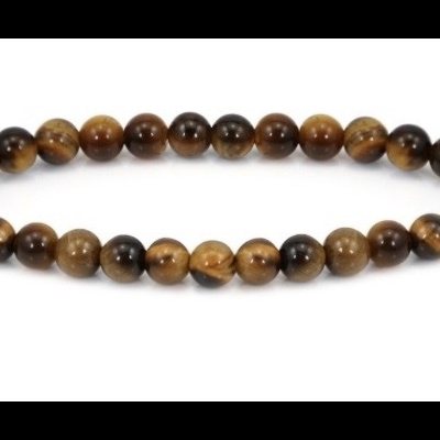 Pulseira de contas de pedra olho de tigre castanha