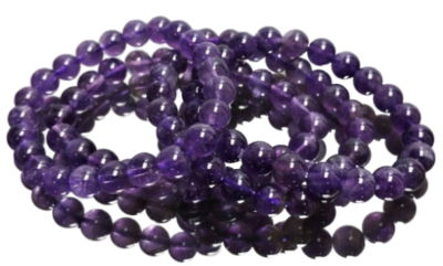 Pulseiras de contas de ametista roxa
