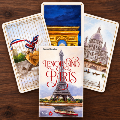 Conjunto de cartas Lenormand de Paris com ilustrações de monumentos famosos