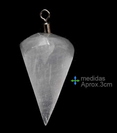 Pêndulo de cristal transparente facetado com argola e fundo preto