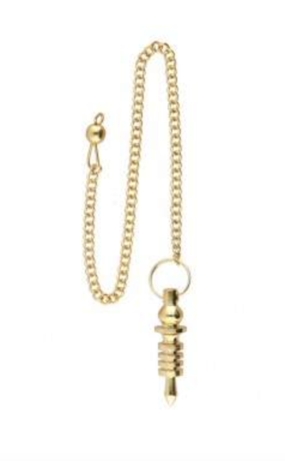 Colar dourado com pendente em forma de parafuso