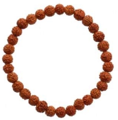 Pulseira de contas castanhas texturadas em círculo