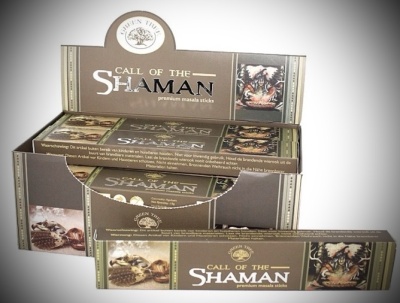 Caixa de incensos CALL OF THE SHAMAN em tons castanhos com arte xamânica