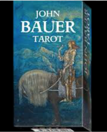 Caixa de baralho de tarot John Bauer com ilustração de cavaleiro e cavalo