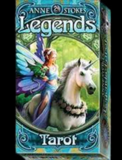 Caixa de baralho de tarot com fada e unicórnio
