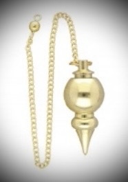 Pêndulo dourado metálico com corrente fina