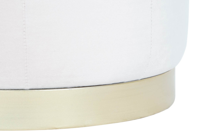 IT206636 MED Base arredondada em metal dourado com tecido branco acolchoado