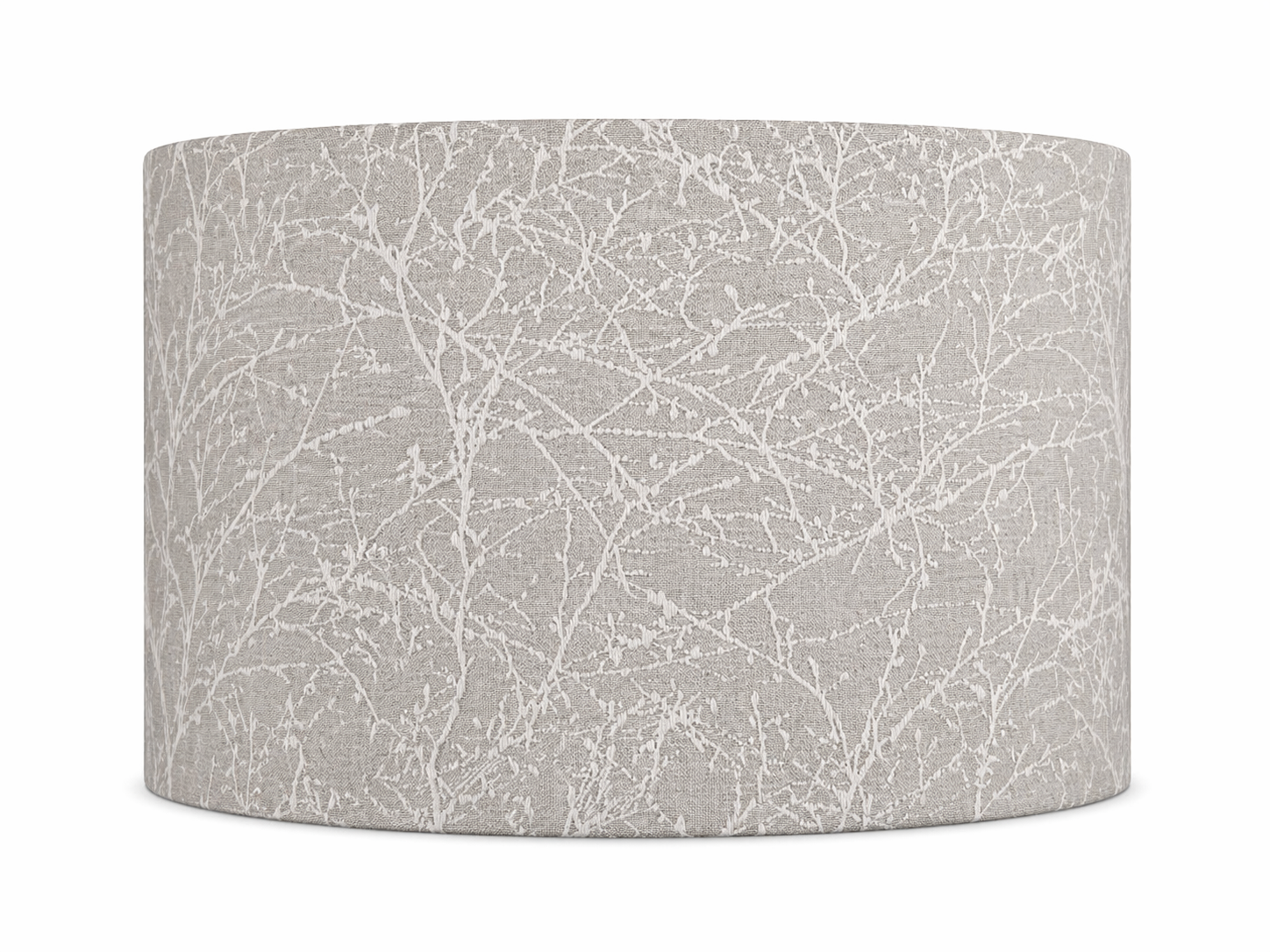 AB454527 - 5030 Abajur cilíndrico cinza com padrão de ramos brancos