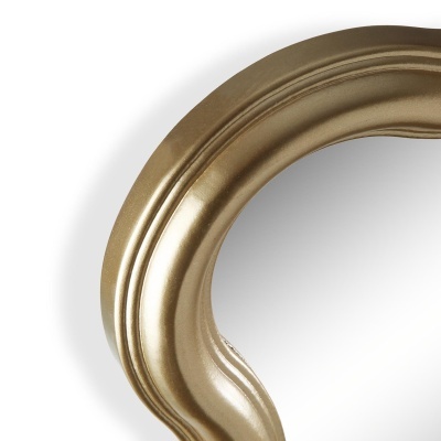 Moldura dourada curva de espelho