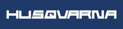 Logótipo HUSQVARNA em branco sobre fundo azul