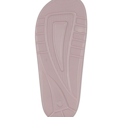 Sola de chinelo rosa claro com padrão texturizado e sulcos