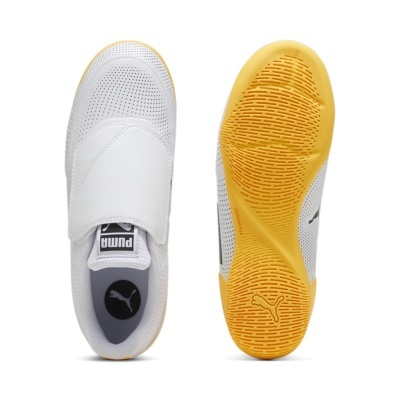 Sapatos desportivos brancos PUMA com sola amarela