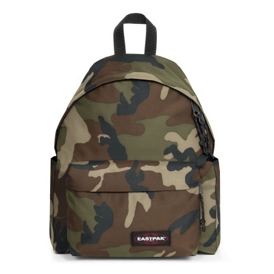 Mochila Eastpak camuflada com bolso frontal e alças pretas