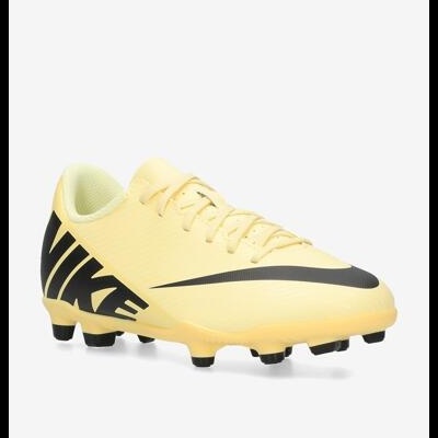 Sapato de futebol Nike amarelo claro com detalhes pretos