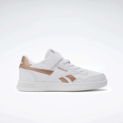 Ténis brancos com detalhes bege e fecho de velcro da Reebok