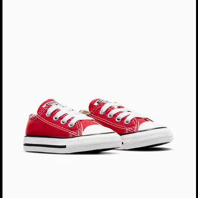 sapatilhas infantis vermelhas com atacadores brancos
