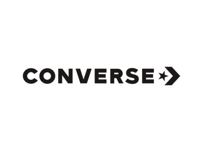 Logotipo preto da CONVERSE com estrela e seta
