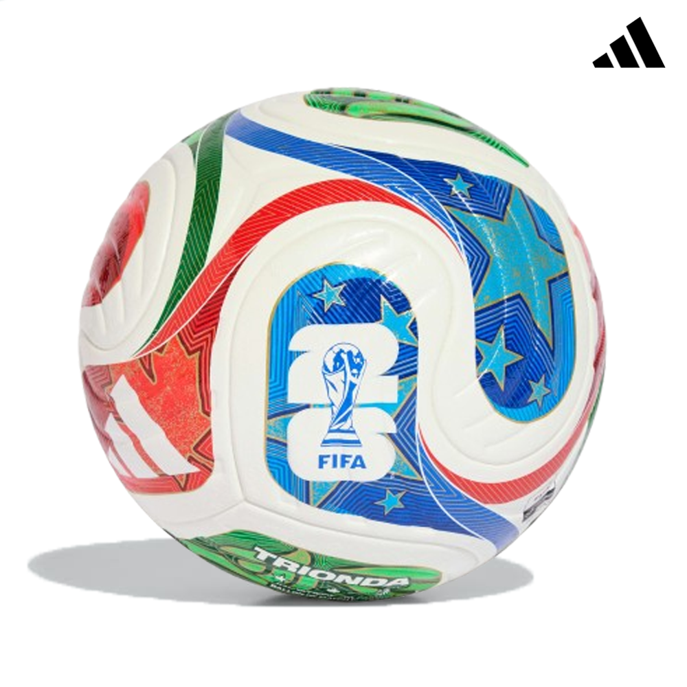 Bola de futebol colorida com logo FIFA e Adidas