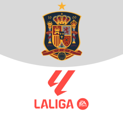 Escudo da Seleção Espanhola de Futebol e logotipo da LaLiga EA Sports