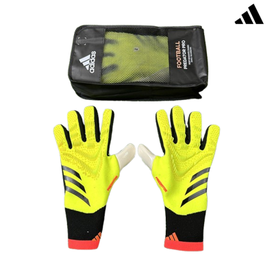 Luvas de guarda-redes amarelas Adidas com bolsa preta