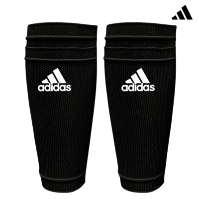 Mangas compressivas pretas Adidas com logotipo branco em tecido texturizado