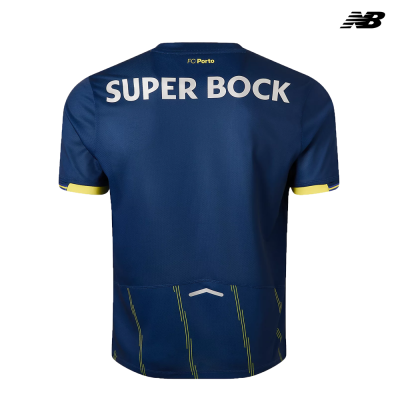 T-shirt desportiva azul escura FC Porto com texto SUPER BOCK.