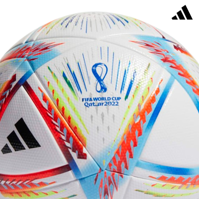 Bola de futebol colorida FIFA WORLD CUP Qatar 2022 com logo Adidas