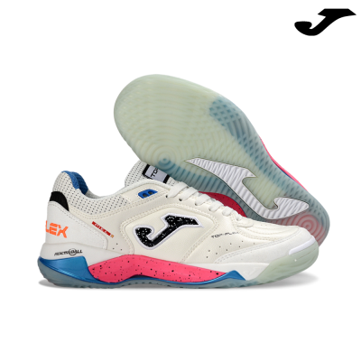 Sapatilhas desportivas Joma brancas com detalhes a preto, azul e rosa