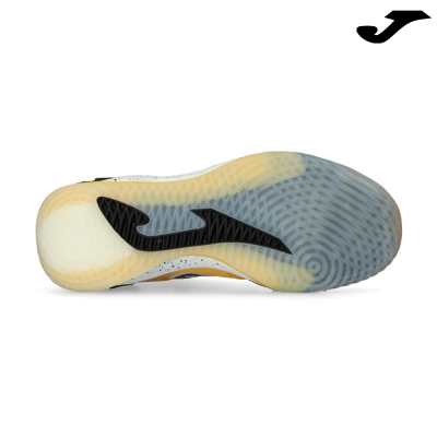 Sola de ténis desportivo Joma com padrão geométrico colorido e logótipo preto