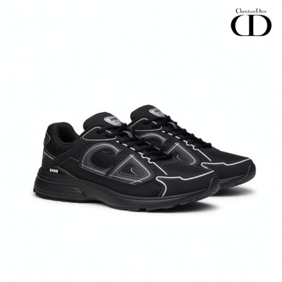 Ténis desportivos pretos com logótipo DIOR cinzento